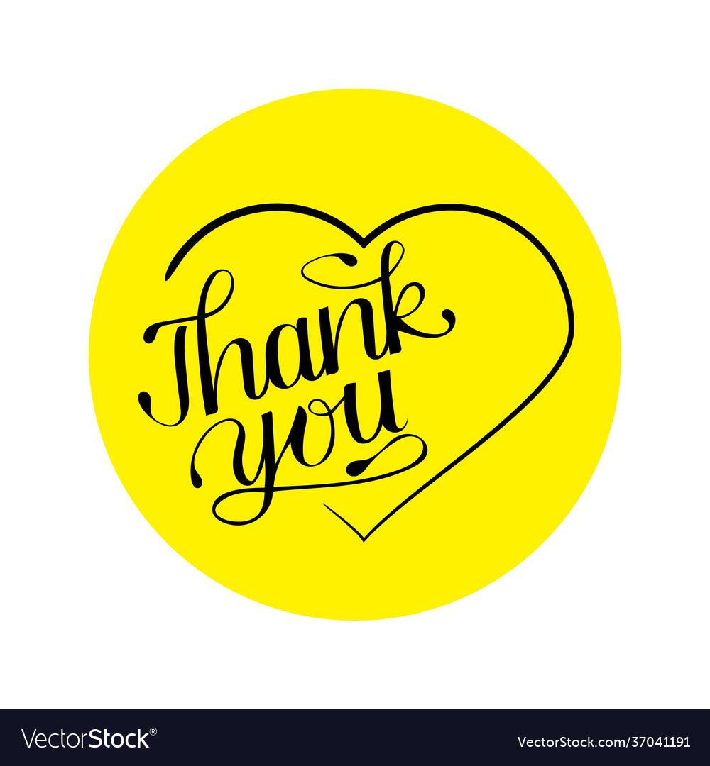 Round thank you sticker Royalty Free Vector Image