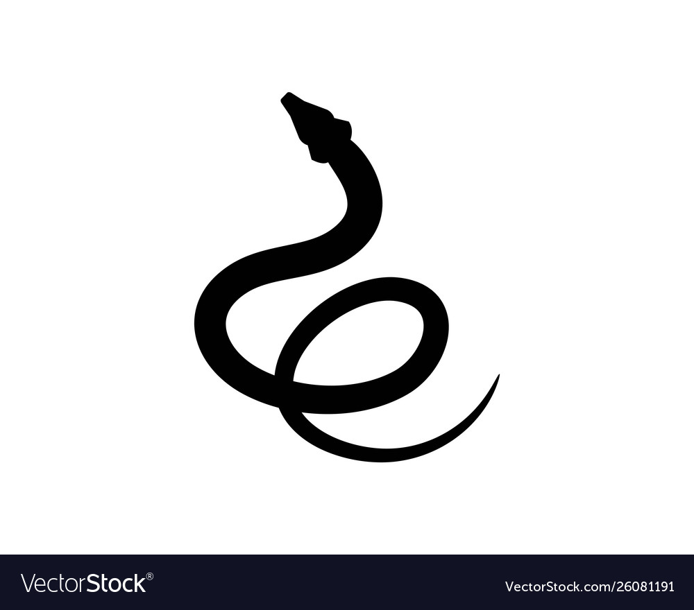 Snake icon silhouette Royalty Free Vector Image