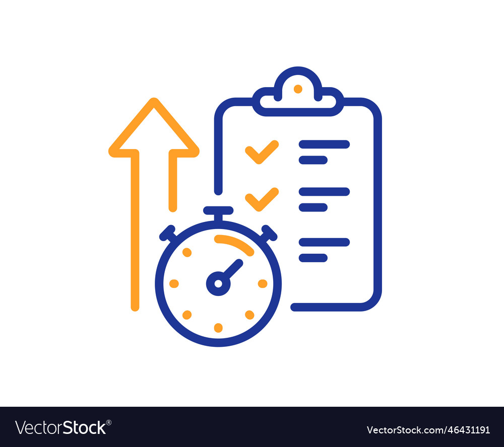 Timer line icon stopwatch time results sign Vector Image