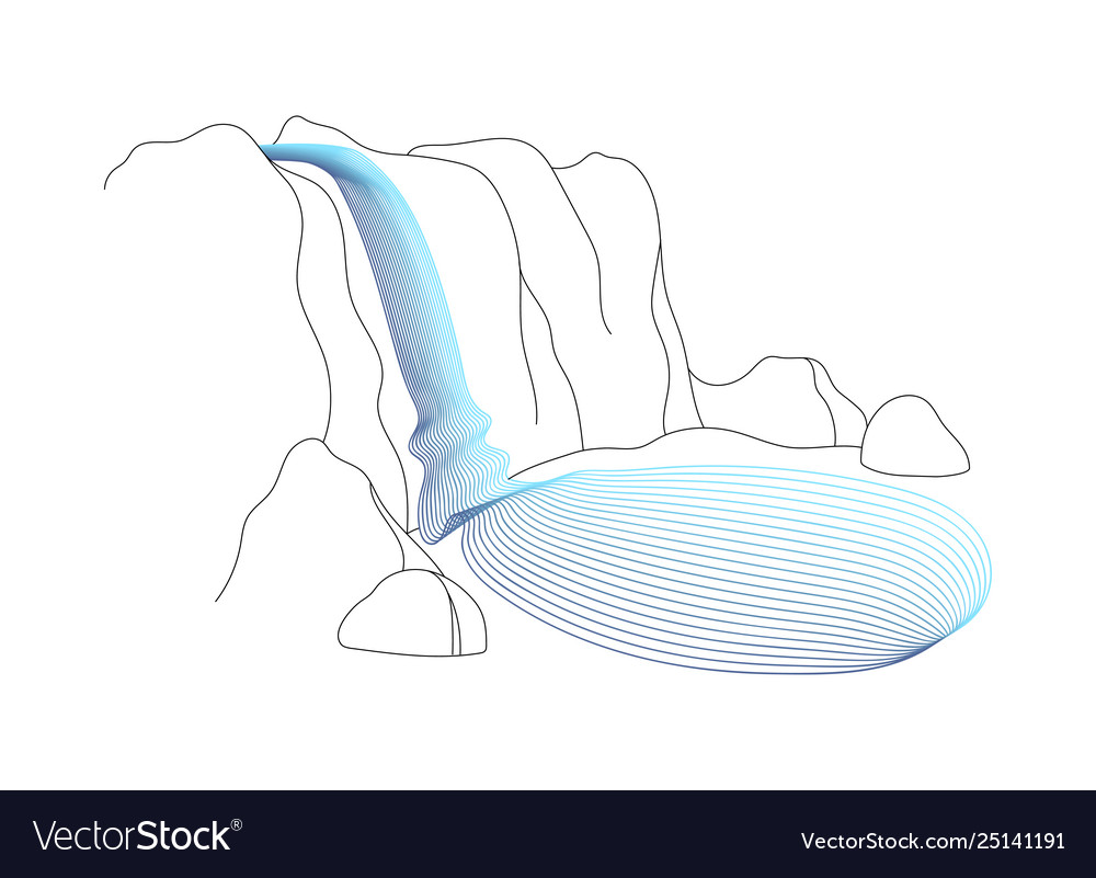 Waterfall cascade Royalty Free Vector Image - VectorStock