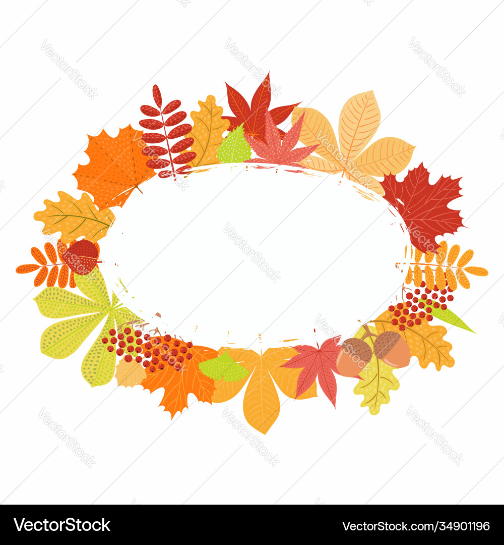 Autumn leaves frame Royalty Free Vector Image - VectorStock