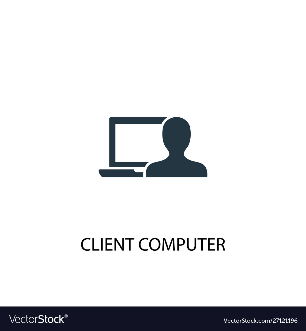 Client computer icon simple element Royalty Free Vector