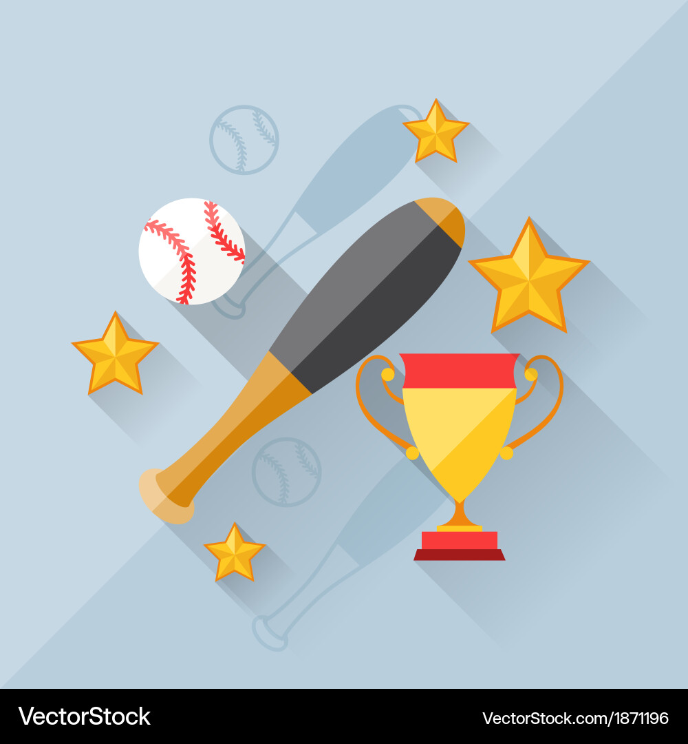 Concept of baseball in flat design style Vector Image