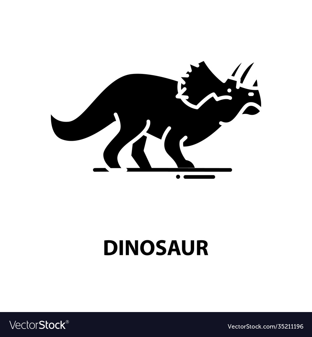 Dinosaur Symbol Icon Black Sign With Royalty Free Vector