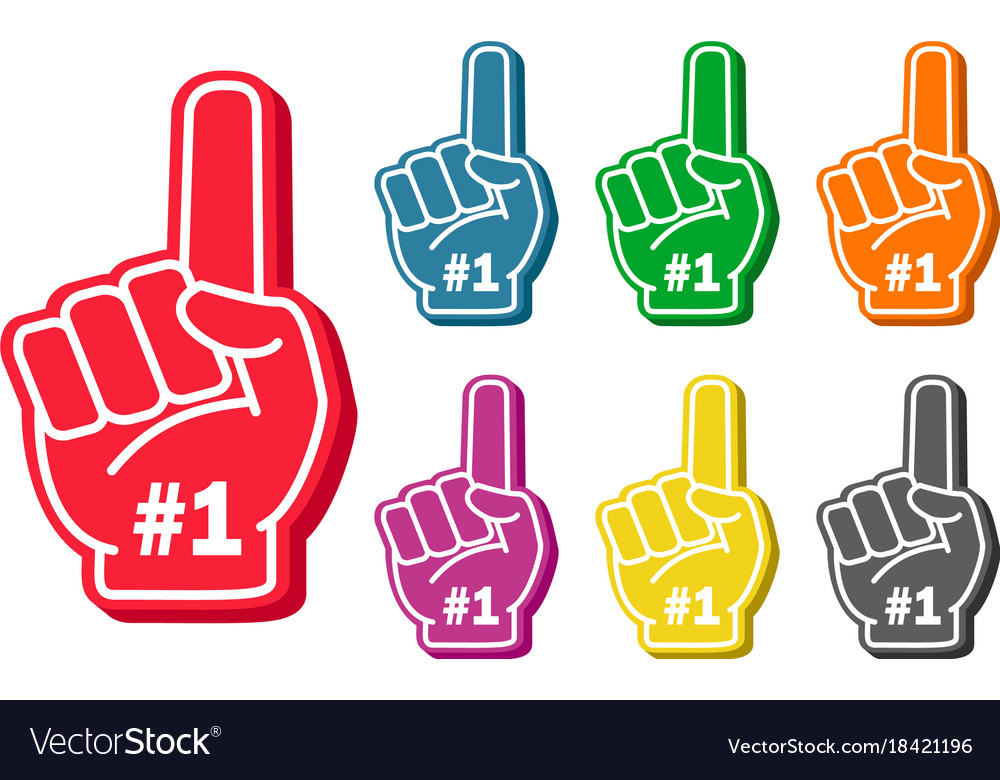 Foam finger set Royalty Free Vector Image - VectorStock