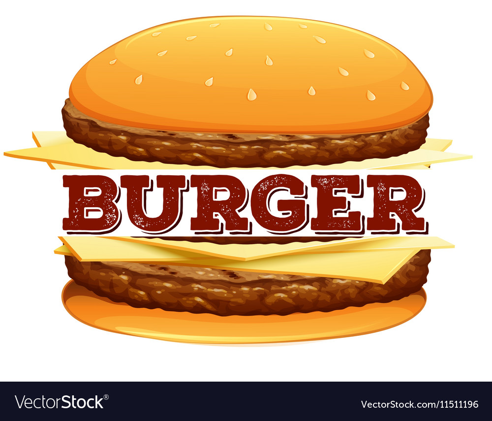 Font Design For Word Burger Royalty Free Vector Image