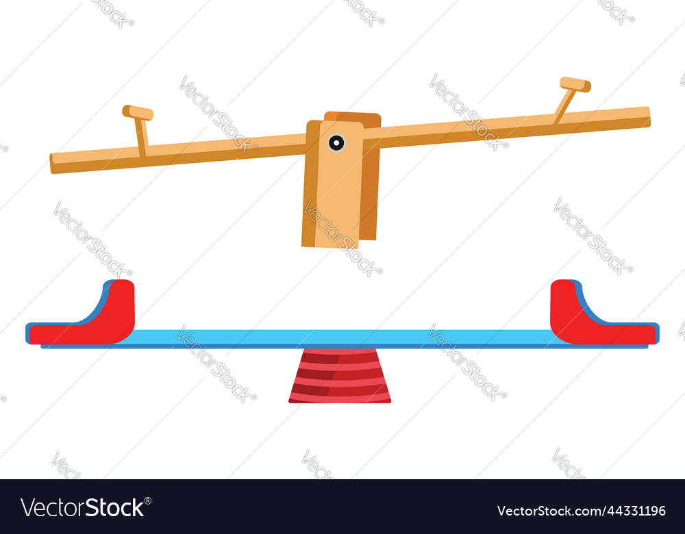 Kids see saw on a white background Royalty Free Vector Image