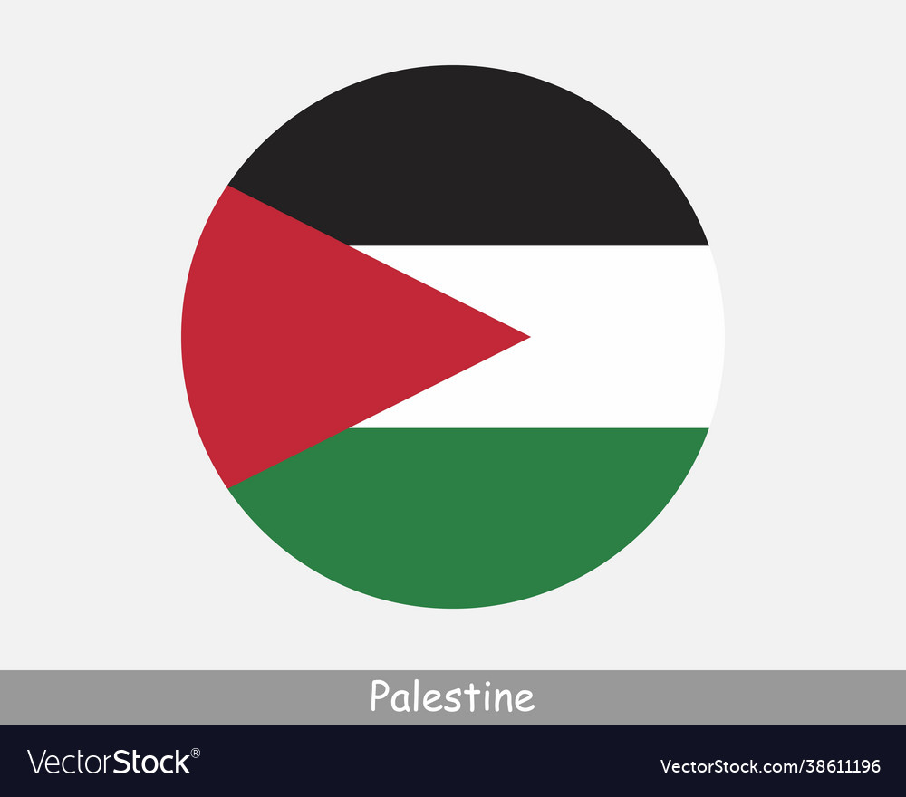 Palestine round circle flag Royalty Free Vector Image