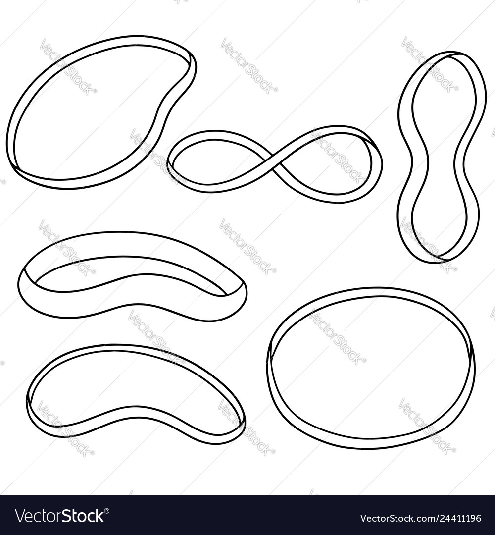 Set rubber band Royalty Free Vector Image VectorStock