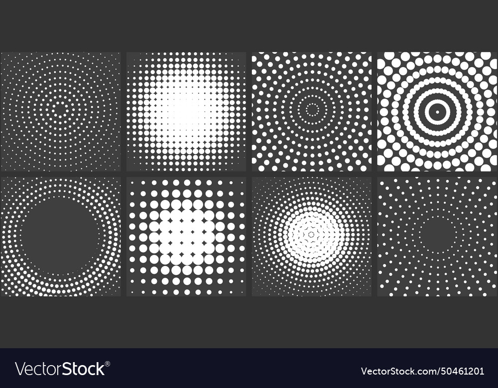 Abstract dotted pattern backgrounds set with dots vector image Abstract dotted pattern backgrounds set with dots