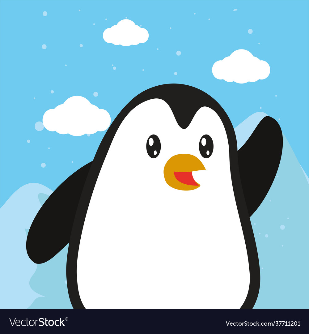 Cute penguin cartoon Royalty Free Vector Image