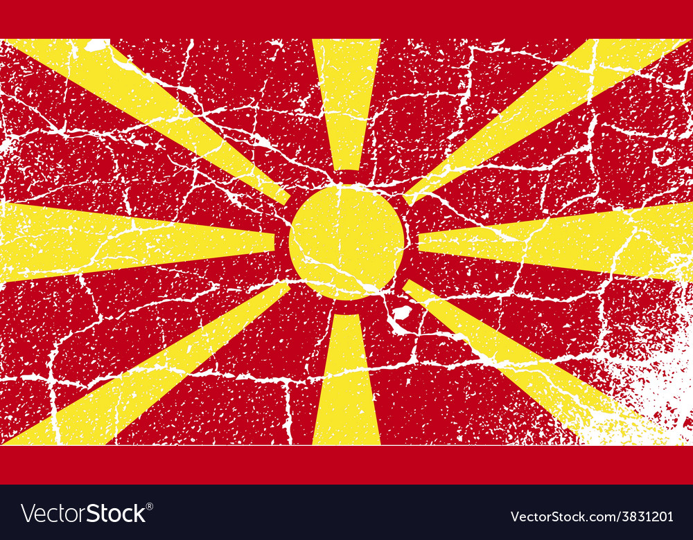 Flag of macedonia with old texture