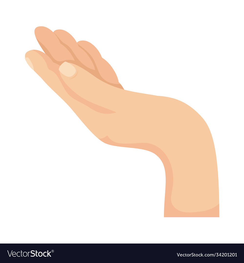 Hand human receiving isolated icon Royalty Free Vector Image