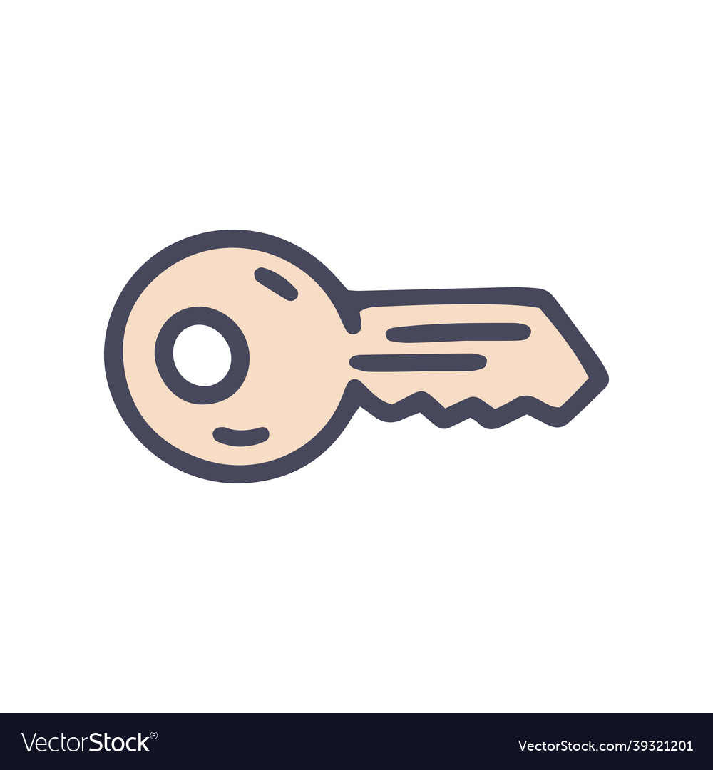 Key color doodle simple icon design Royalty Free Vector
