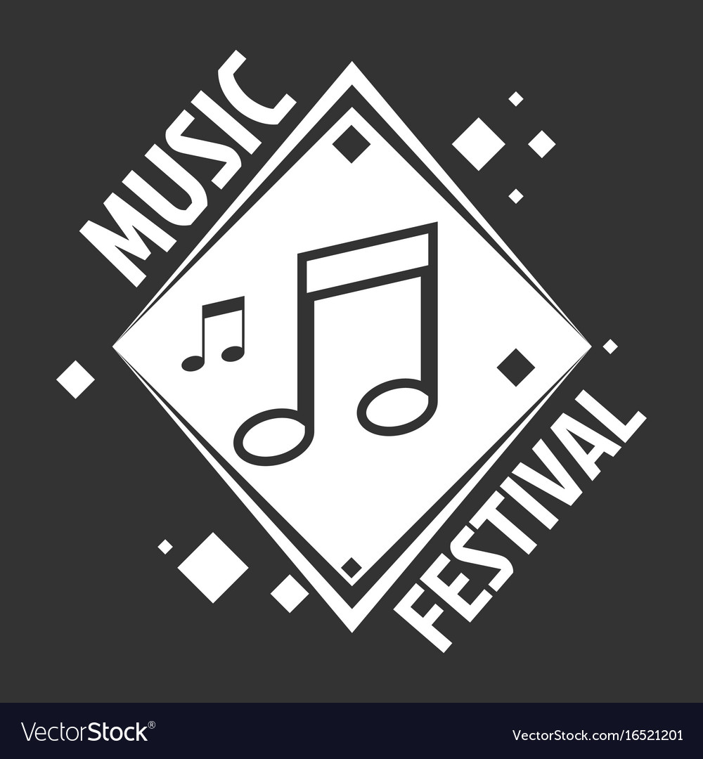 Music festival labels of musical notes Royalty Free Vector