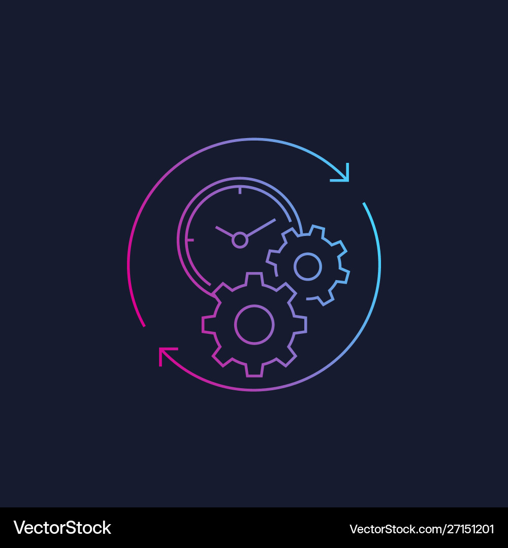 Productivity linear icon Royalty Free Vector Image