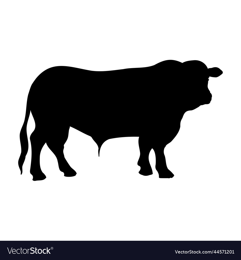 Silhouette bull icon big american Royalty Free Vector Image