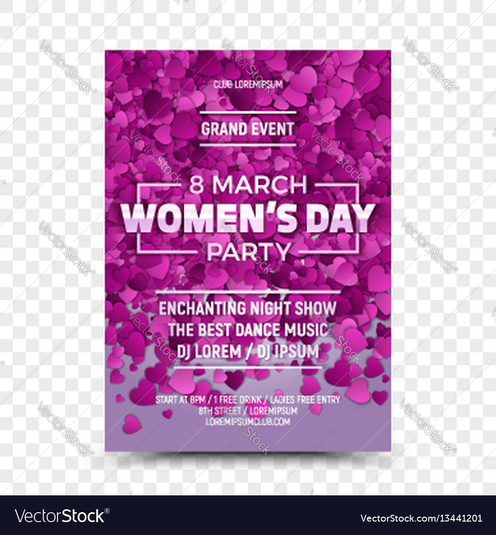 Womens day flyer design template Royalty Free Vector Image