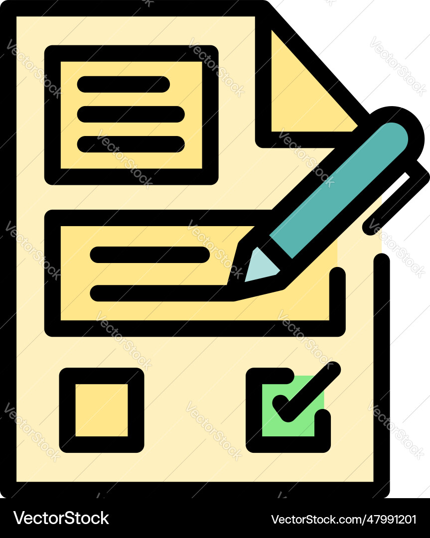 Writing form icon flat Royalty Free Vector Image