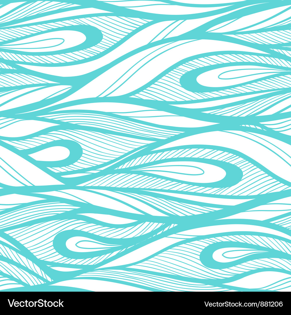 Abstract hand drawn waves background Royalty Free Vector