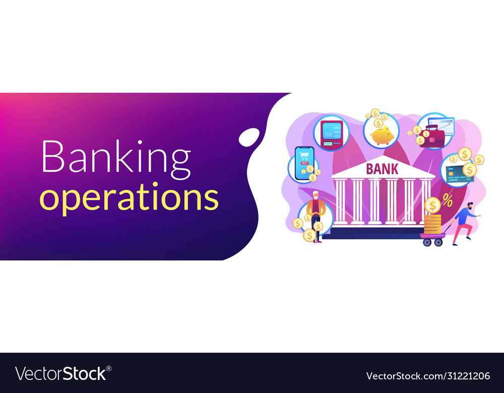Banking operations concept banner header Vector Image