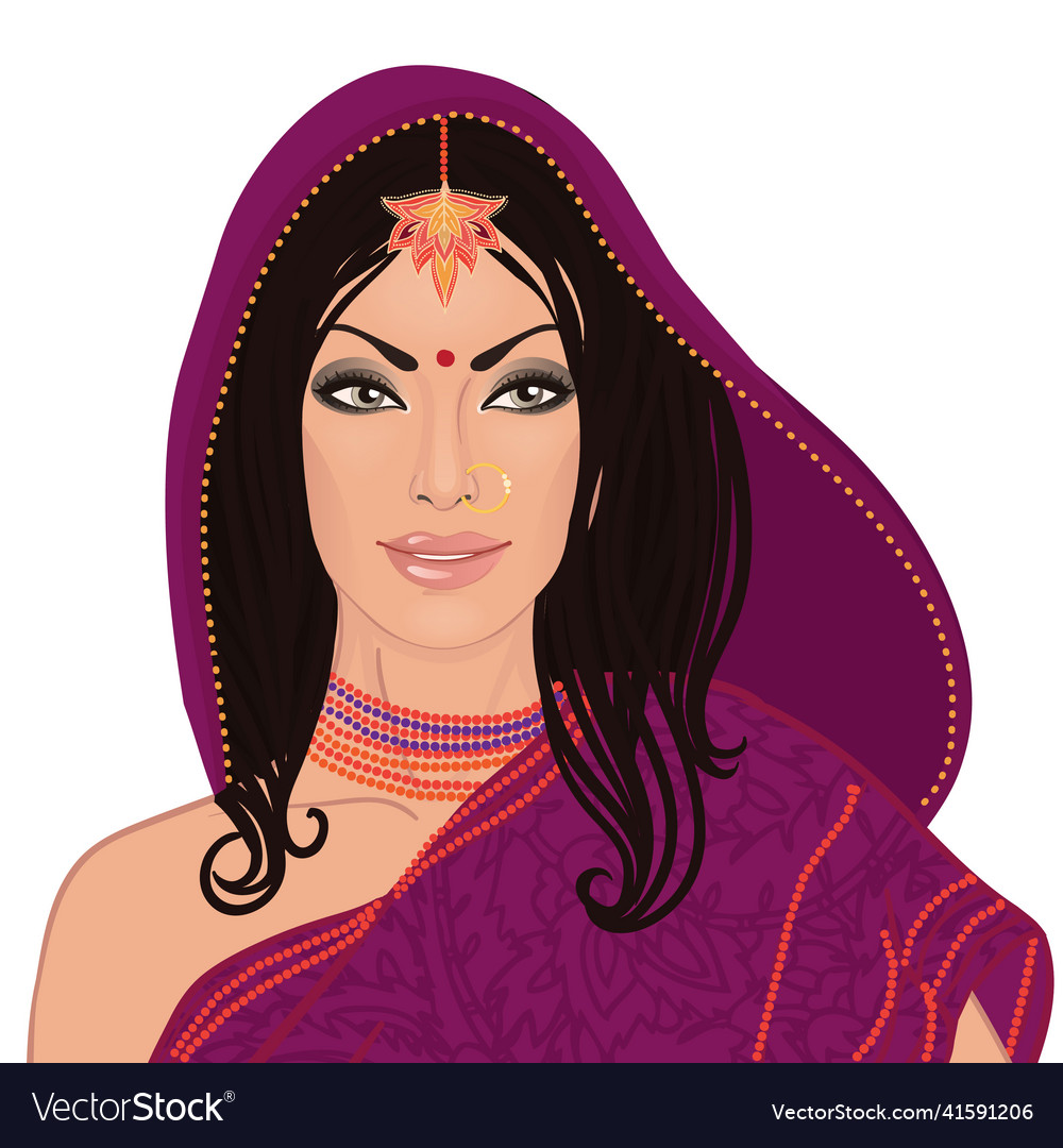 Beautiful indian woman wearing bridal outfit Vector Image