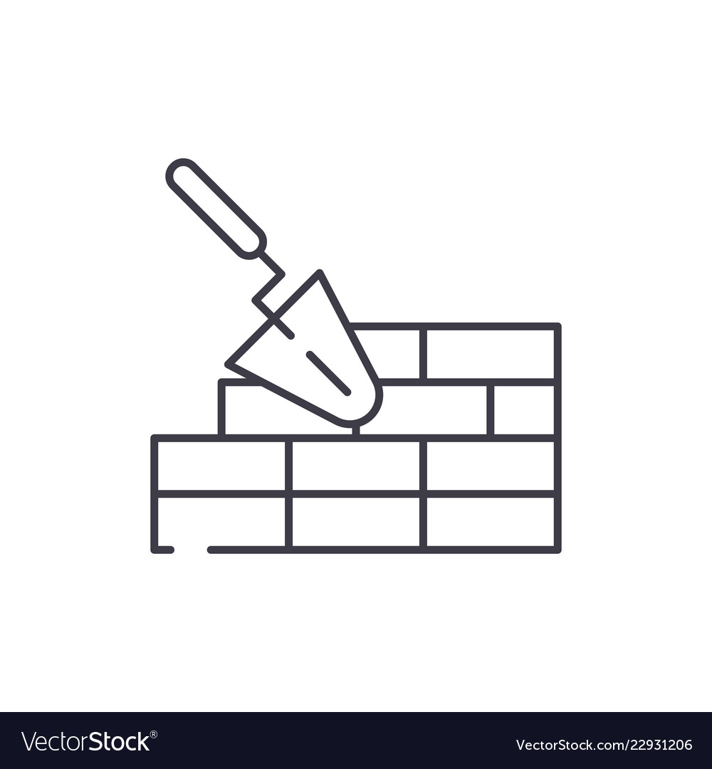 Brickwork line icon concept Royalty Free Vector Image