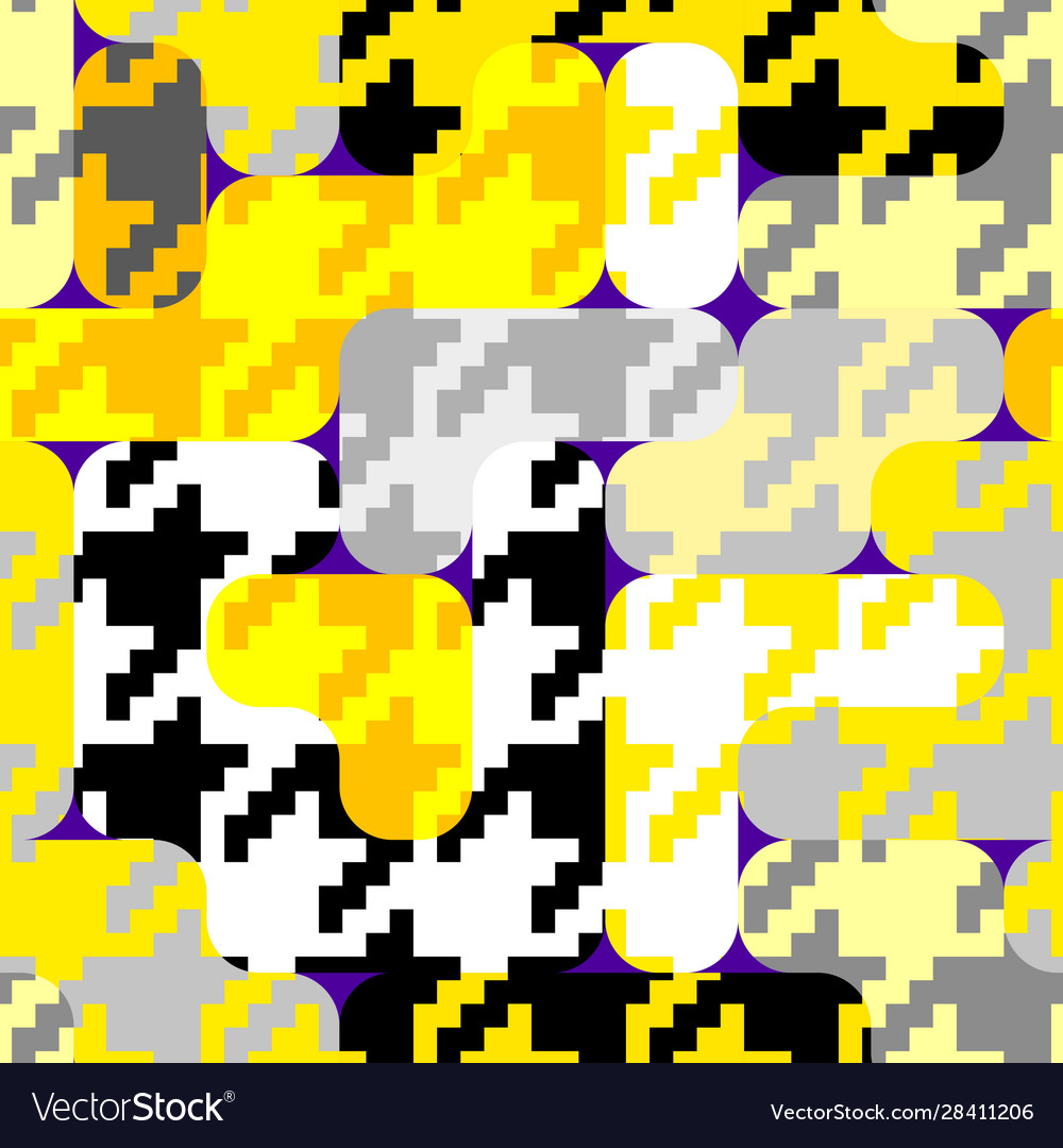 Classic houndstooth pattern in a patchwork Vector Image