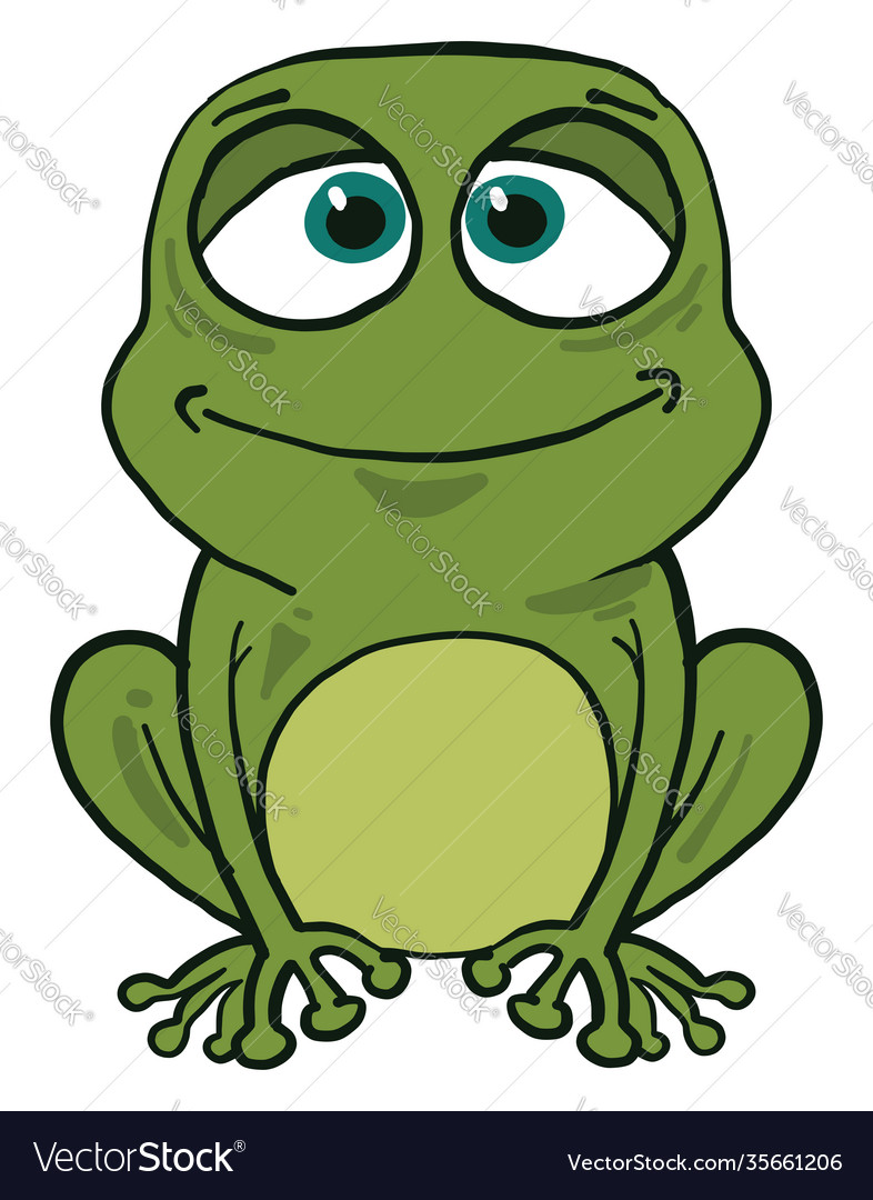 Fat frog on white background Royalty Free Vector Image