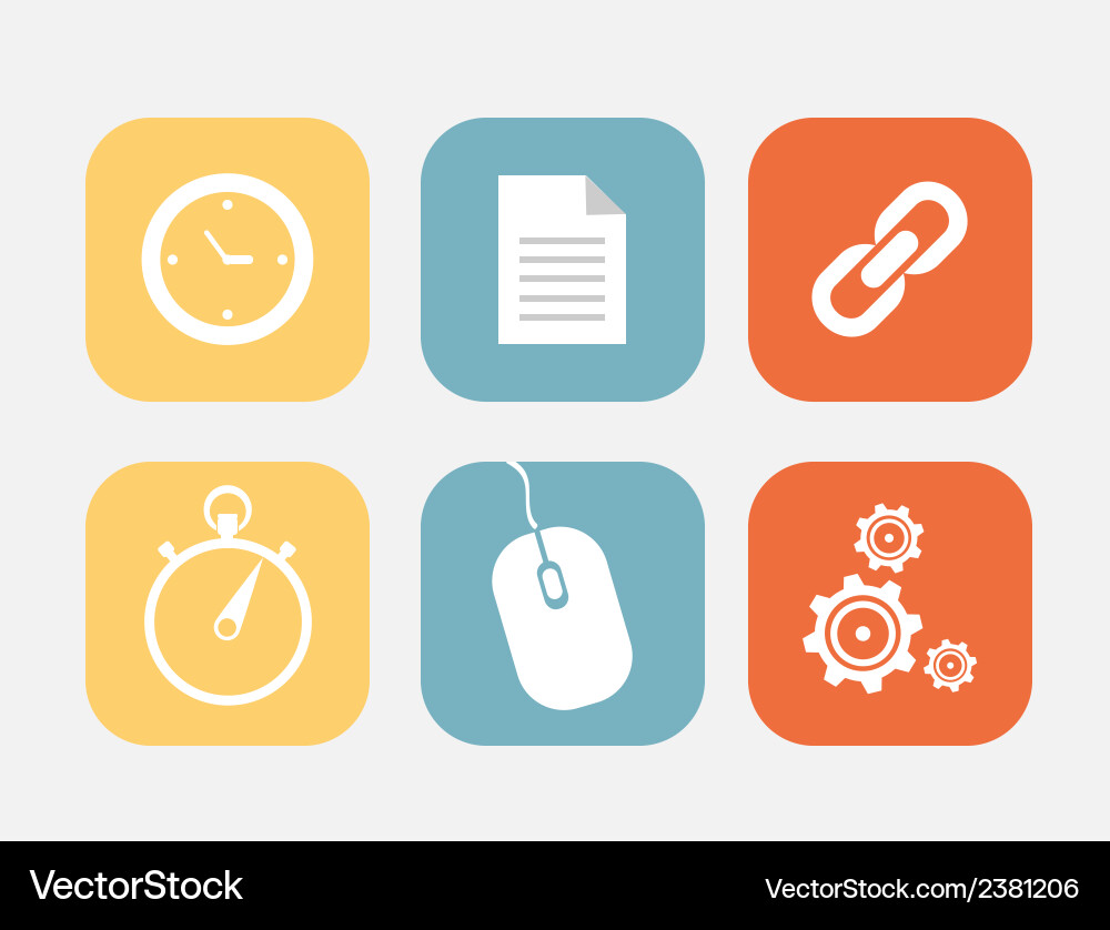 Flat icons set Royalty Free Vector Image - VectorStock