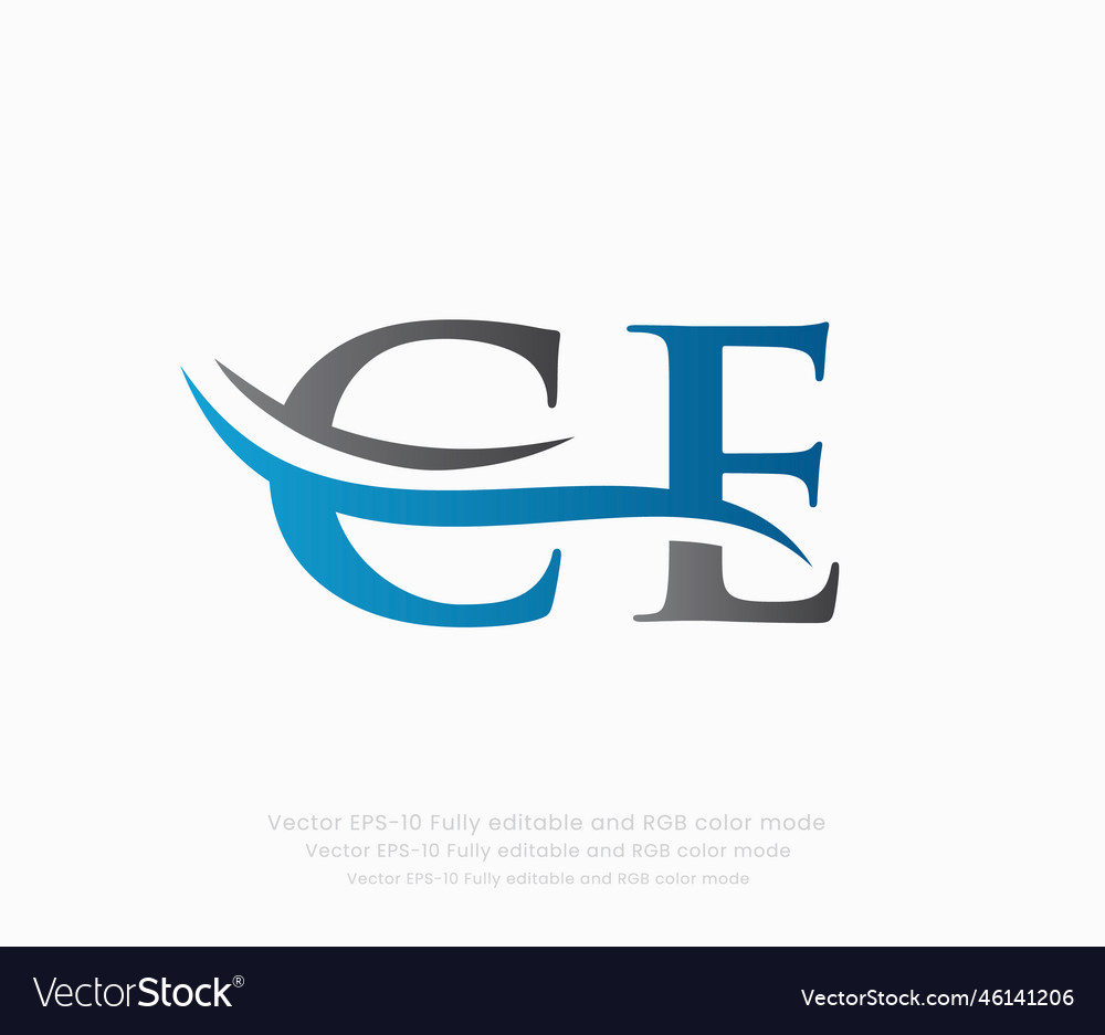 Letter c e linked logo Royalty Free Vector Image