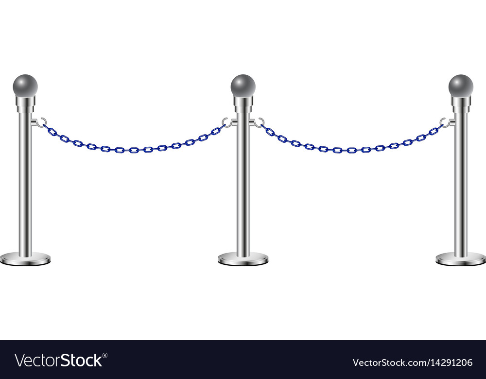 Stand chain barriers with blue chain Royalty Free Vector