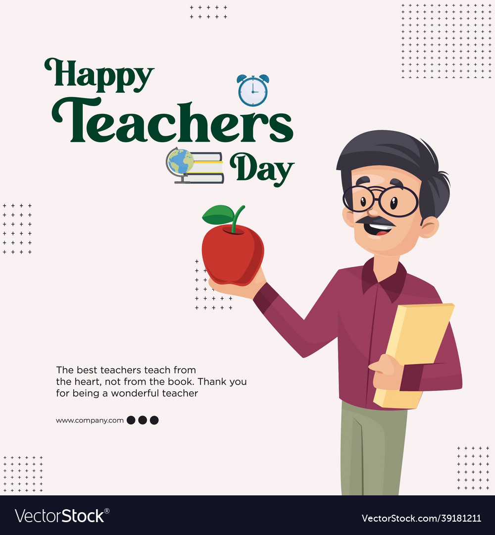 Banner design of happy teachers day Royalty Free Vector