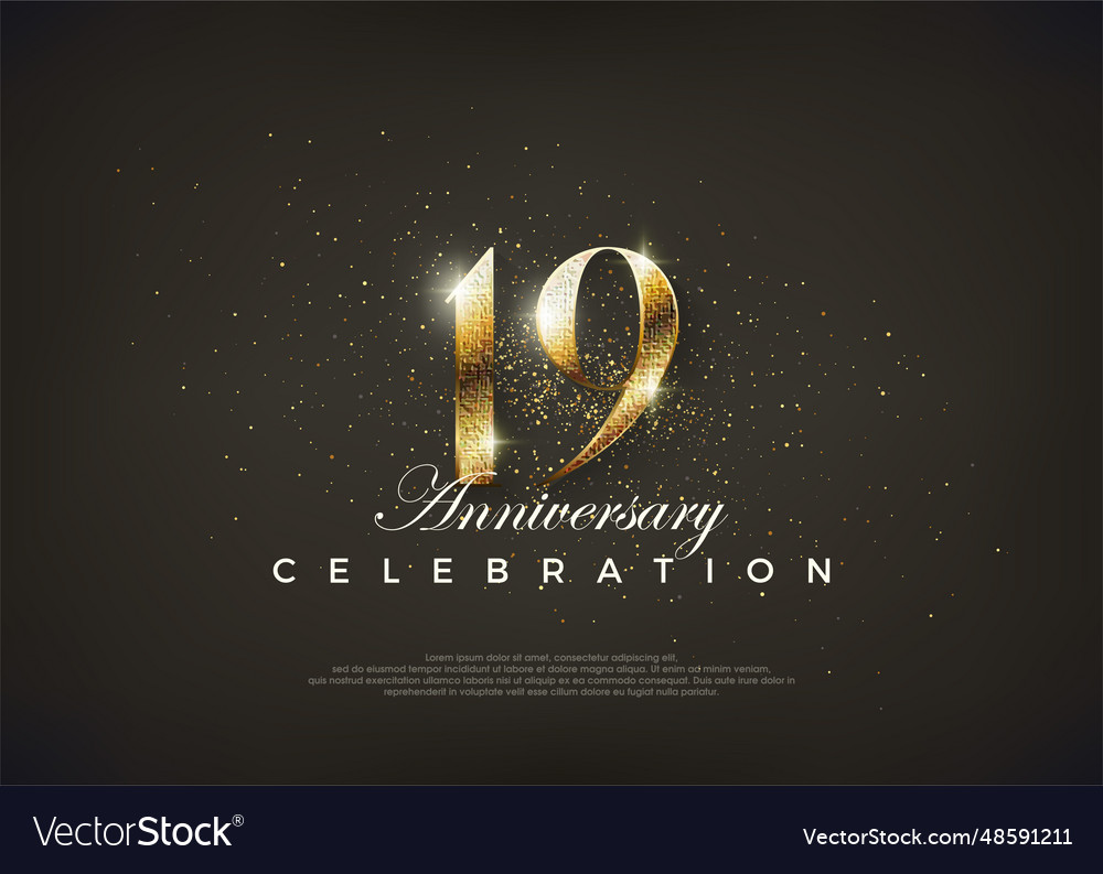 Fancy number 19th to celebrate birthday Royalty Free Vector