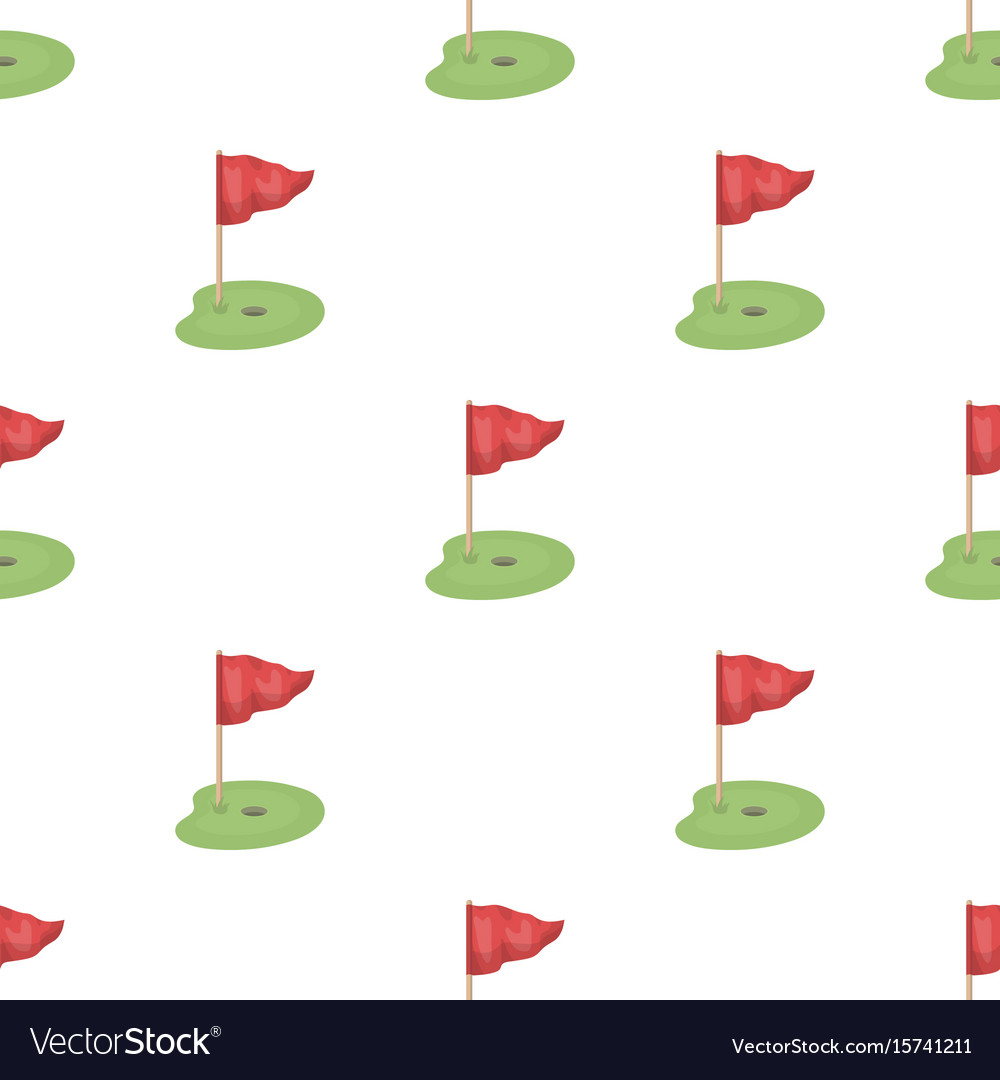 Flag and golf coursegolf club single icon Vector Image