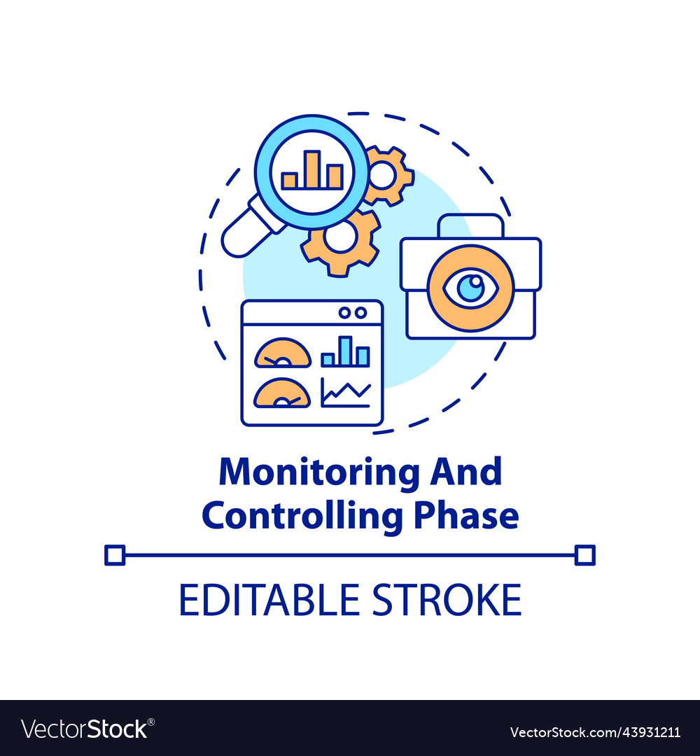 Monitoring and controlling phase concept icon Vector Image