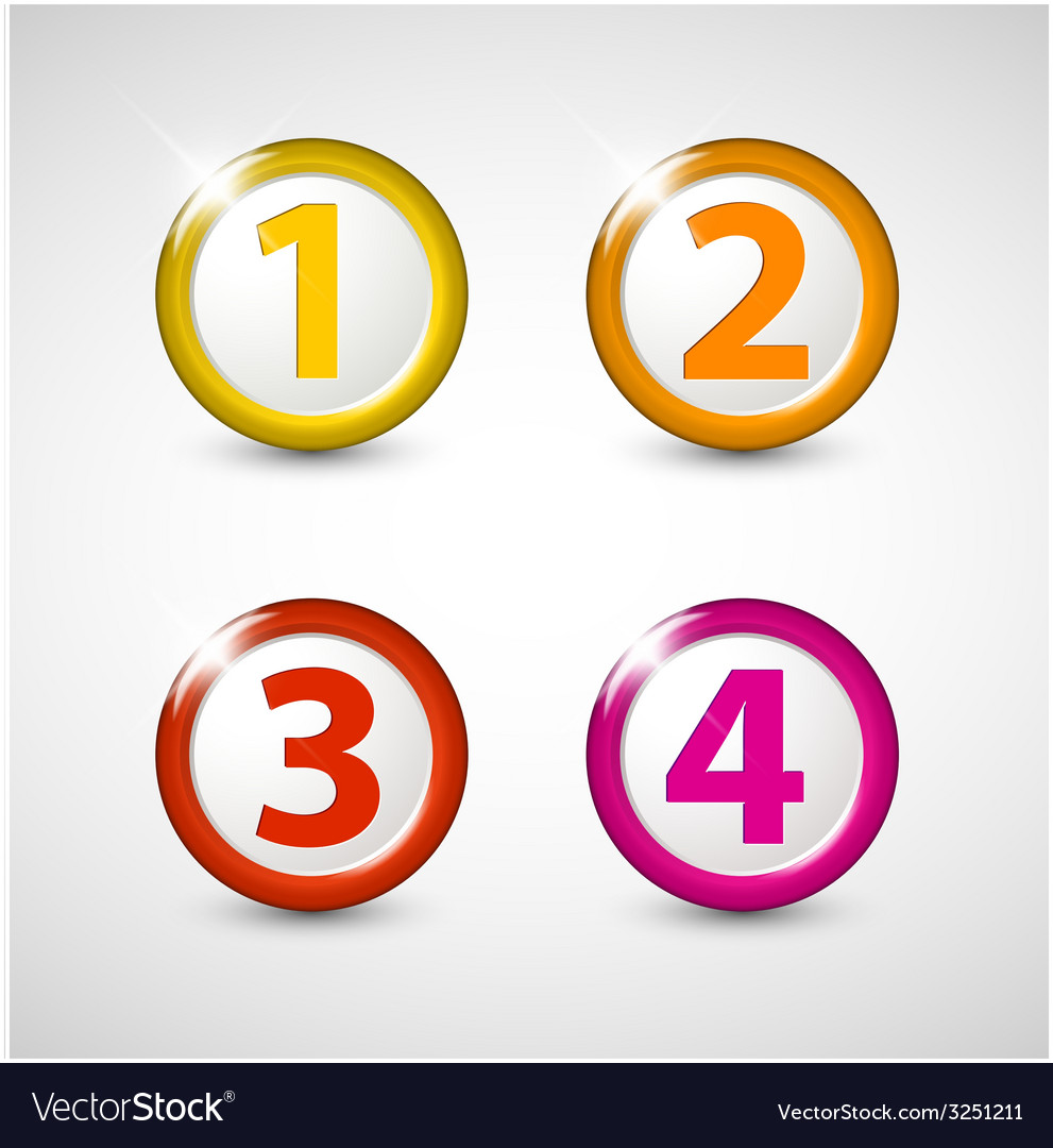 One two three four - progress icons Royalty Free Vector