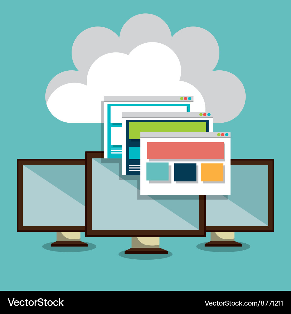 Web hosting design Royalty Free Vector Image - VectorStock