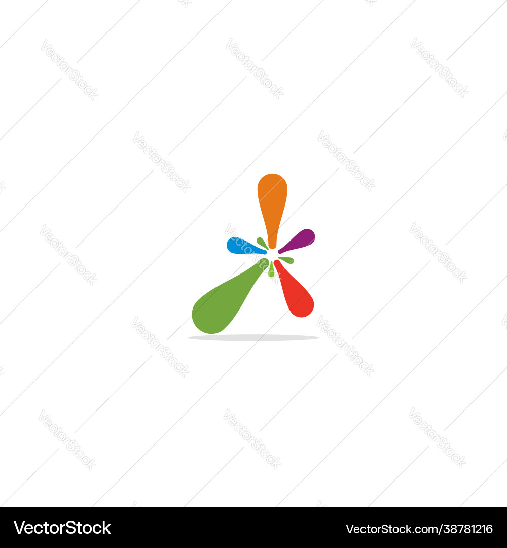 Abstract splash colorful logo Royalty Free Vector Image