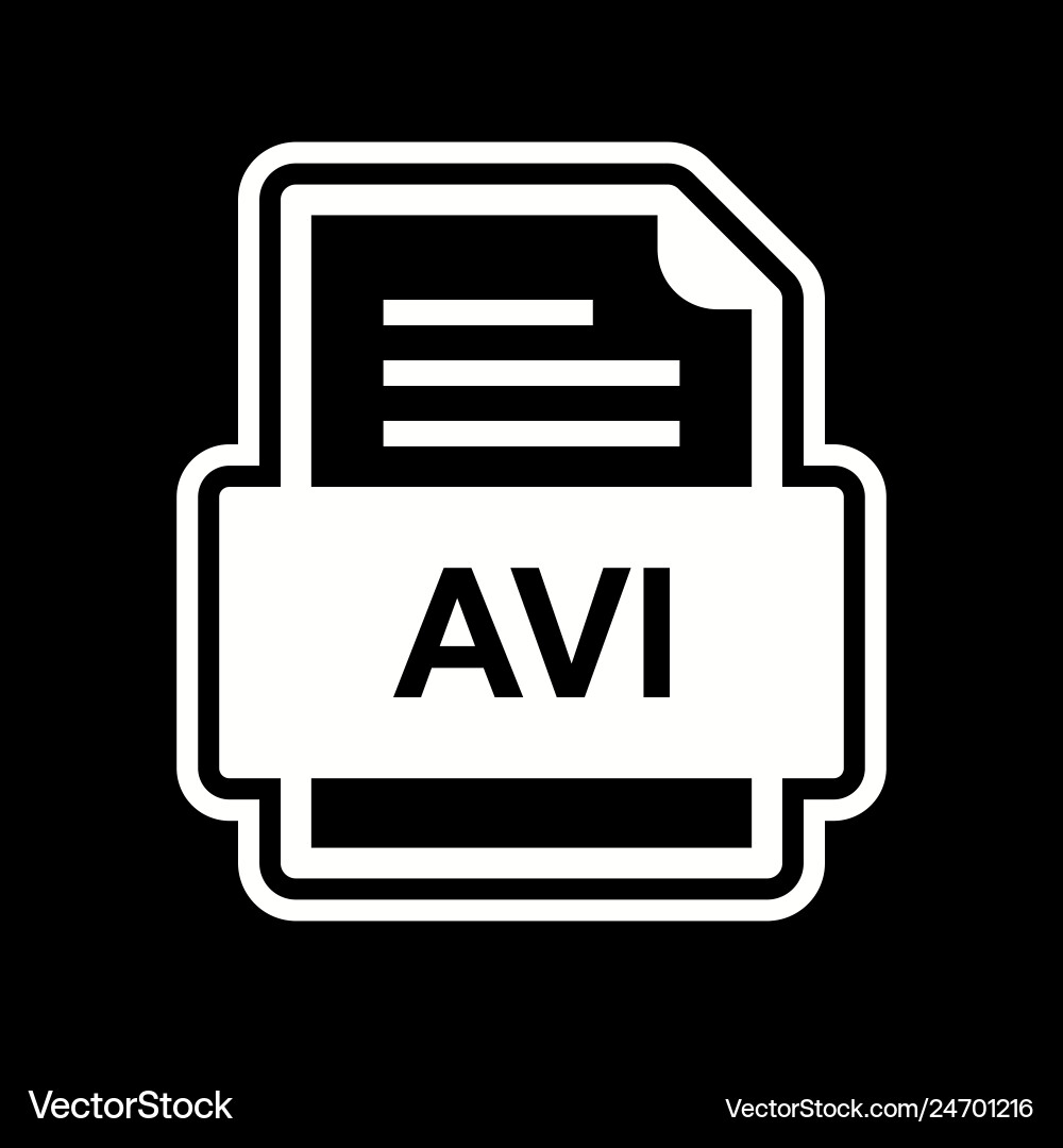 Avi file document icon Royalty Free Vector Image