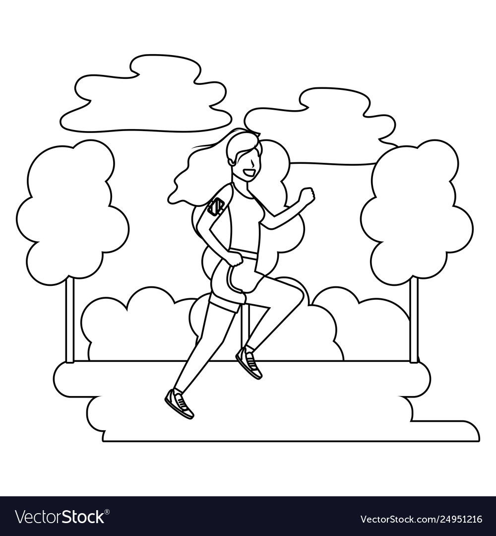 Fitness sport woman cartoon Royalty Free Vector Image