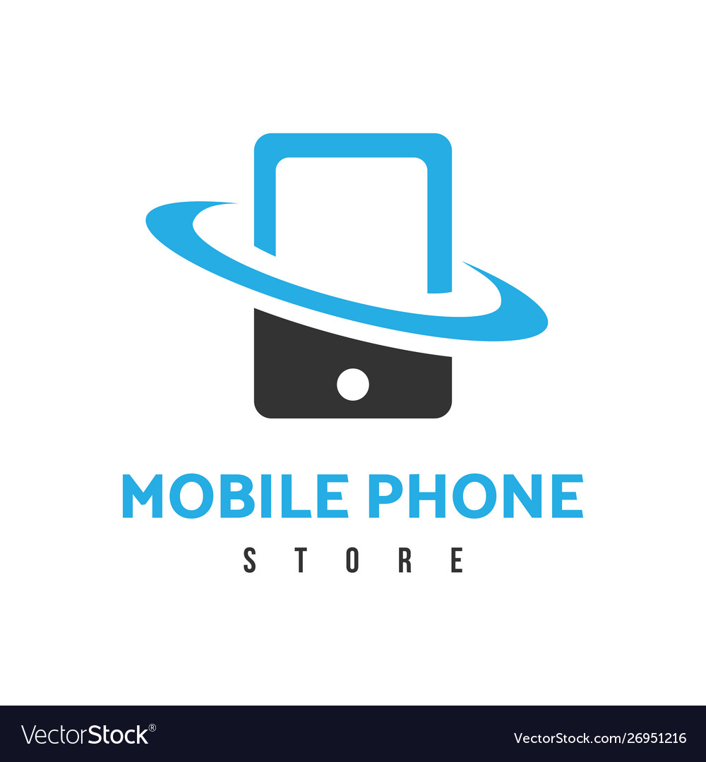 Mobile phone store logo Royalty Free Vector Image