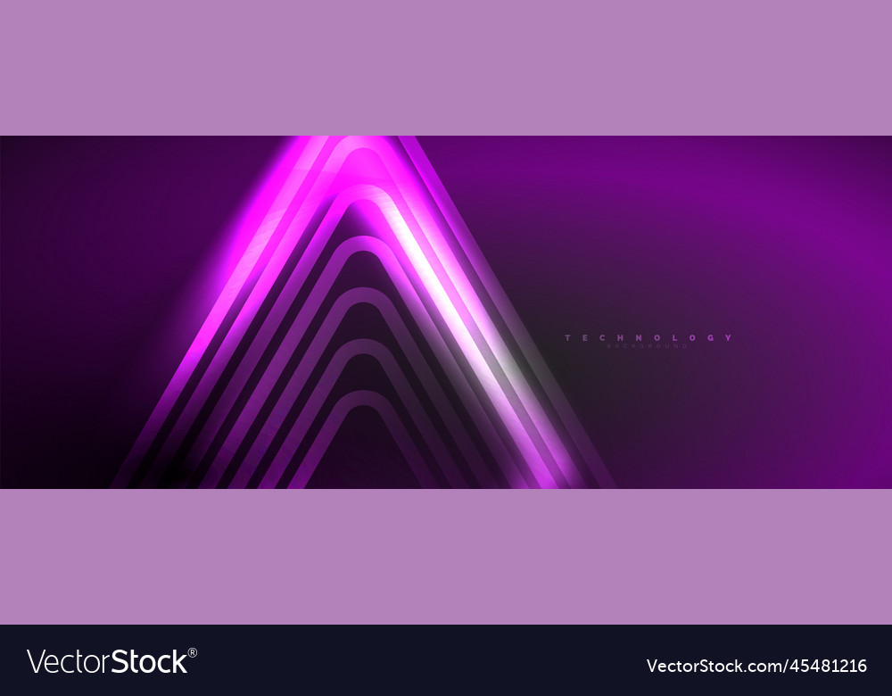 Neon Glowing Techno Lines Hi-tech Futuristic Vector Image