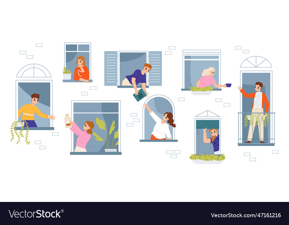 People sharing things concept neighborly help Vector Image