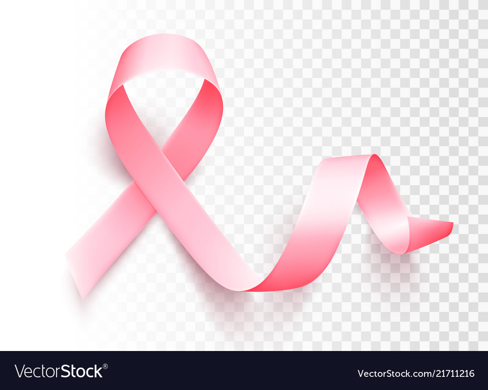 Realistic pink ribbon symbol of breast cancer Vector Image