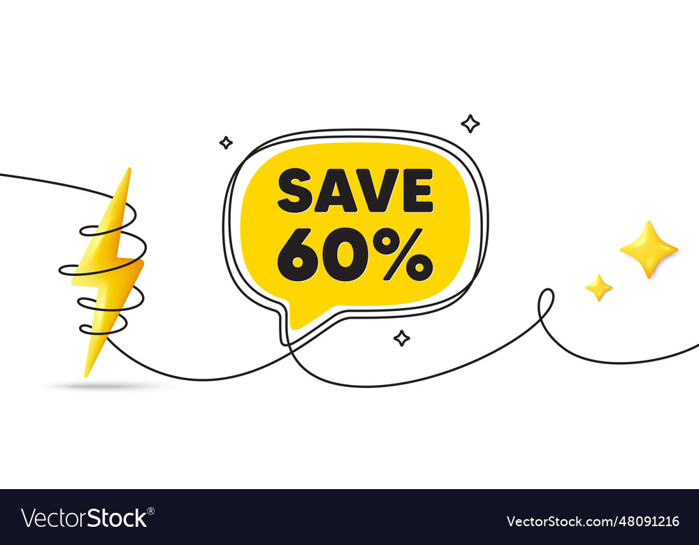 Save 60 percent off sale discount offer price Vector Image