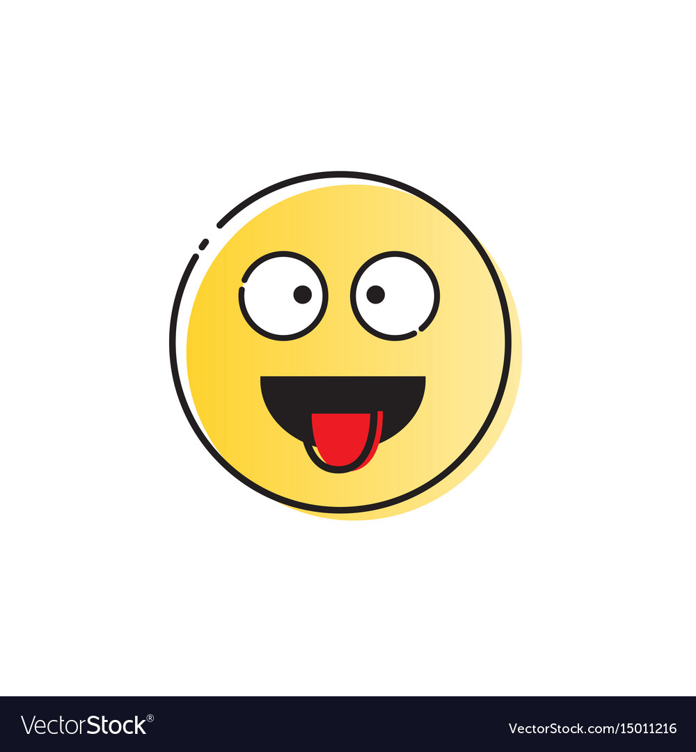 Yellow smiling cartoon face positive people Vector Image