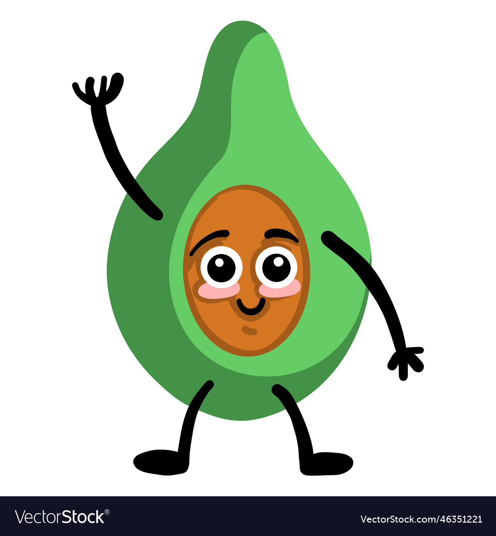 Avocado aguacate alligator pear flat Royalty Free Vector