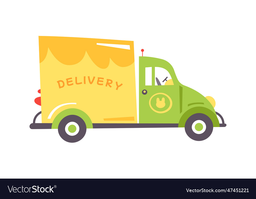 Cartoon delivery truck Royalty Free Vector Image