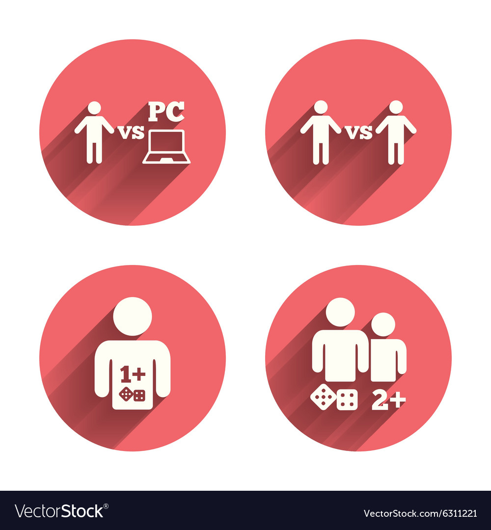 Gamer icons board and pc games players Royalty Free Vector